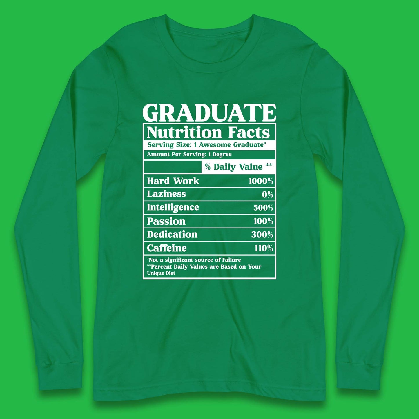 Graduate Nutrition Facts Long Sleeve T-Shirt