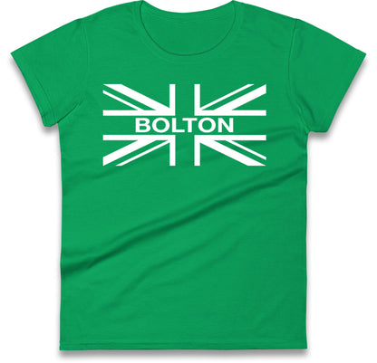 Bolton Union Jack Ladies T Shirt