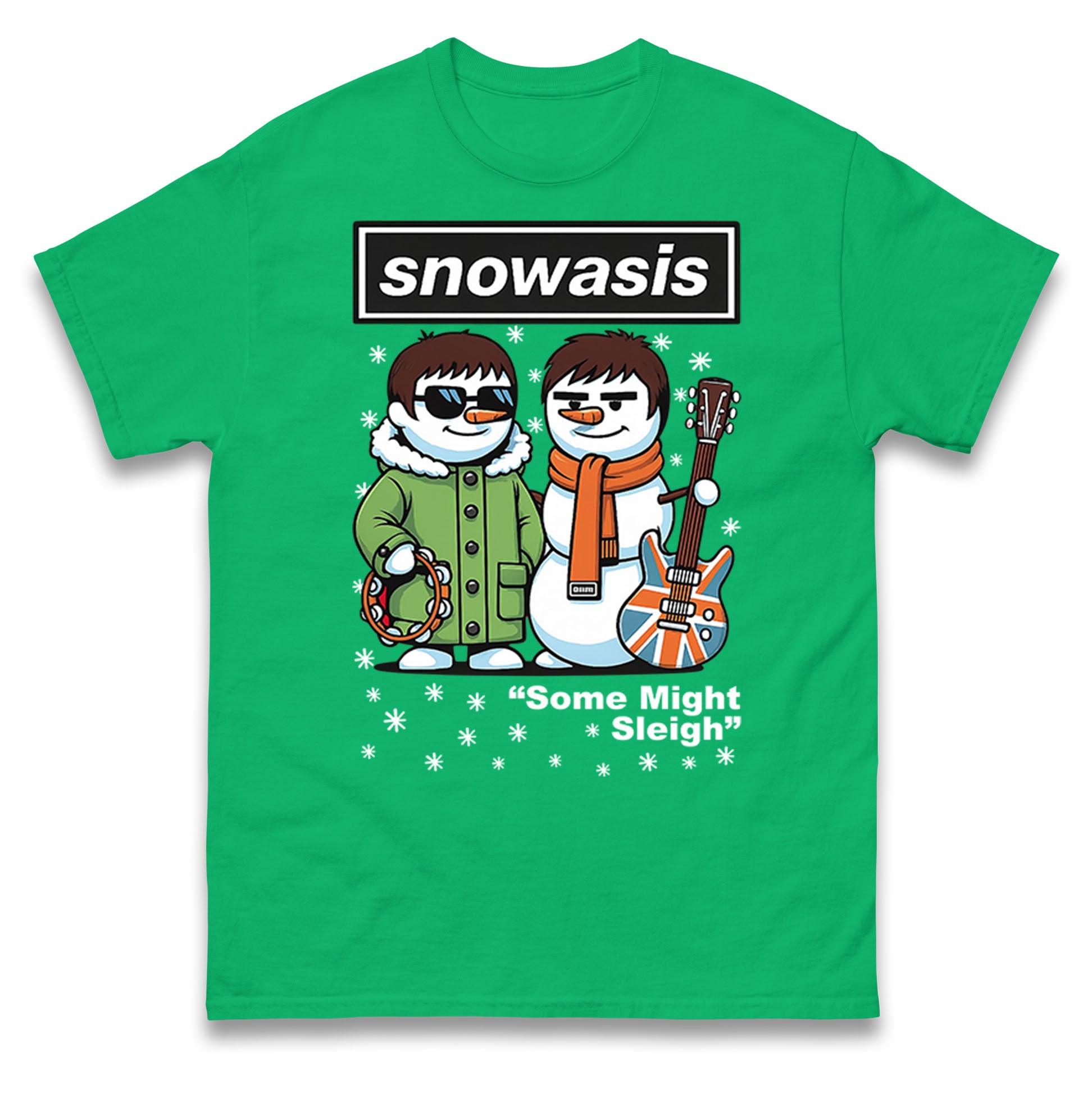 Funny Snowasis Might Sleigh Xmas Music Band  T Shirt