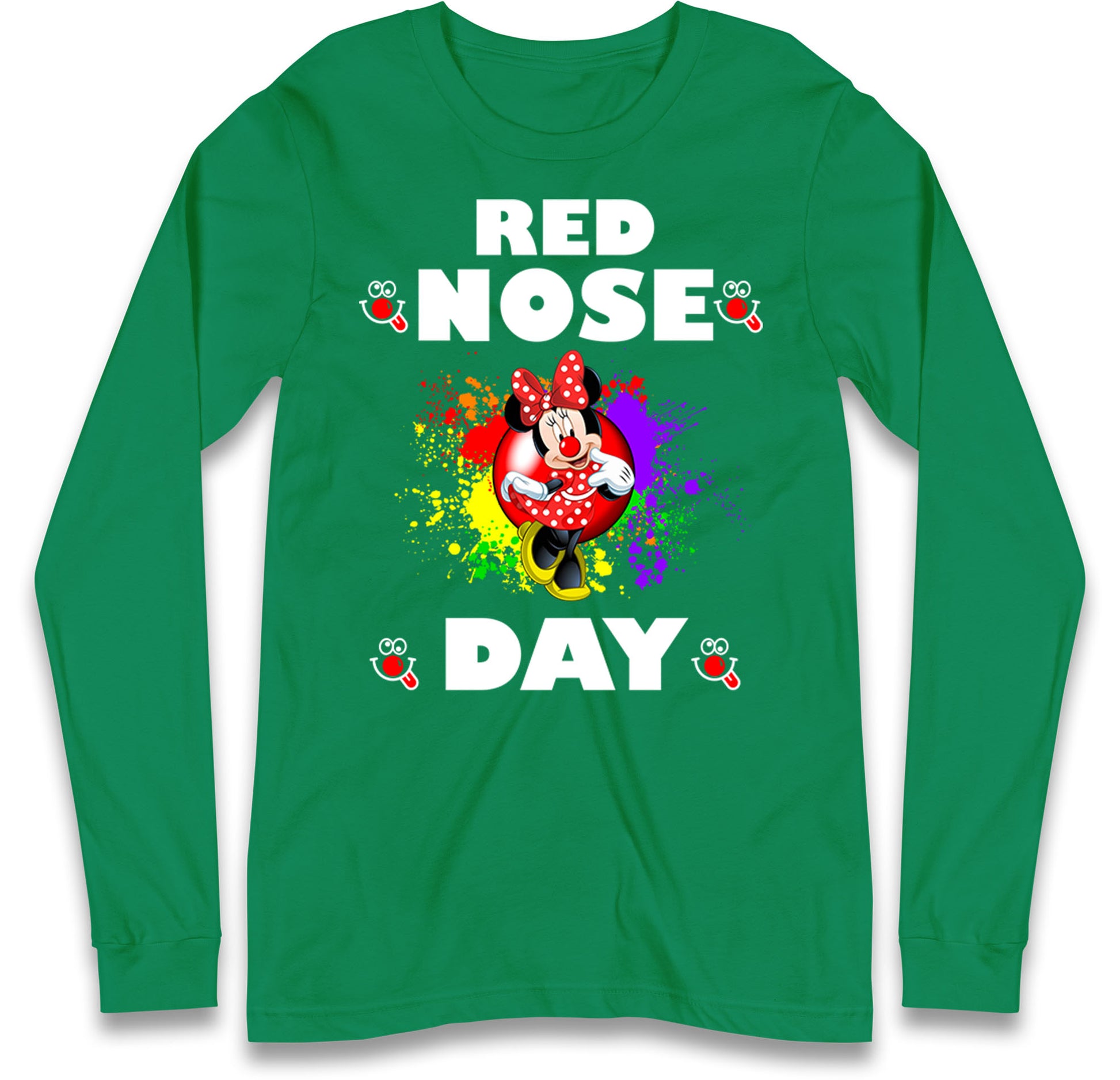 Red Nose Day Minnie Mouse Long Sleeve T Shirt