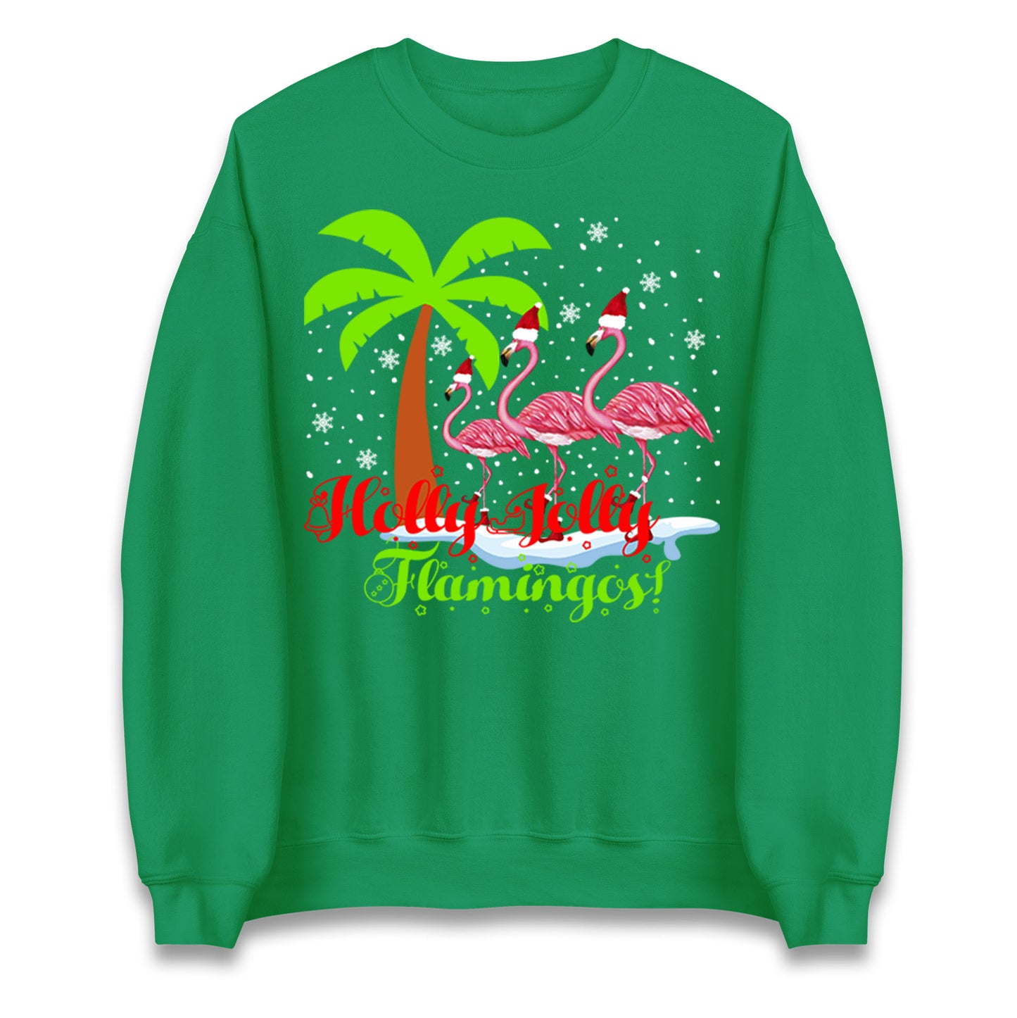 Holly Jolly Flamingos Christmas Unisex Sweatshirt