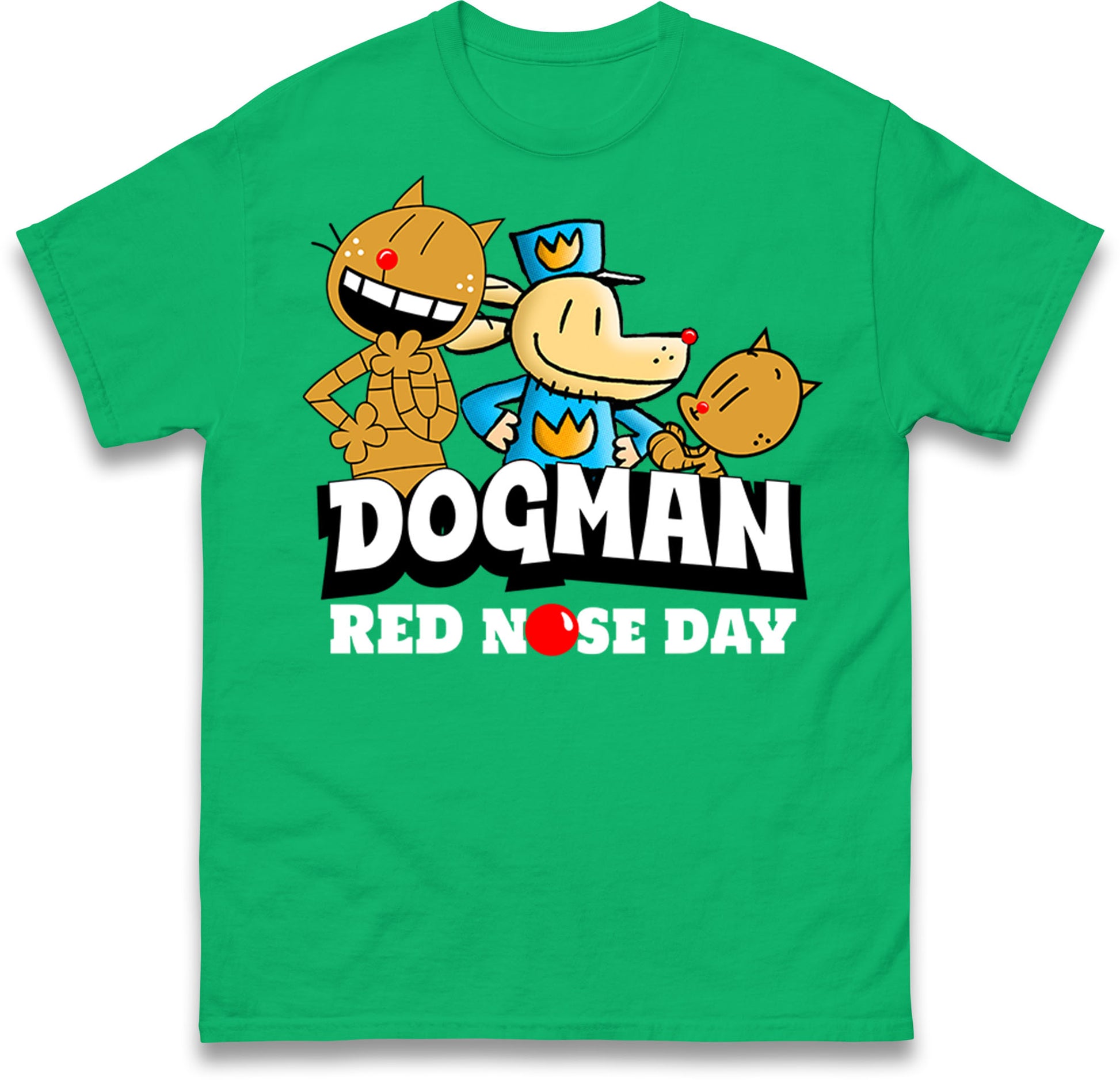 Dog Man Red Nose Day T Shirt