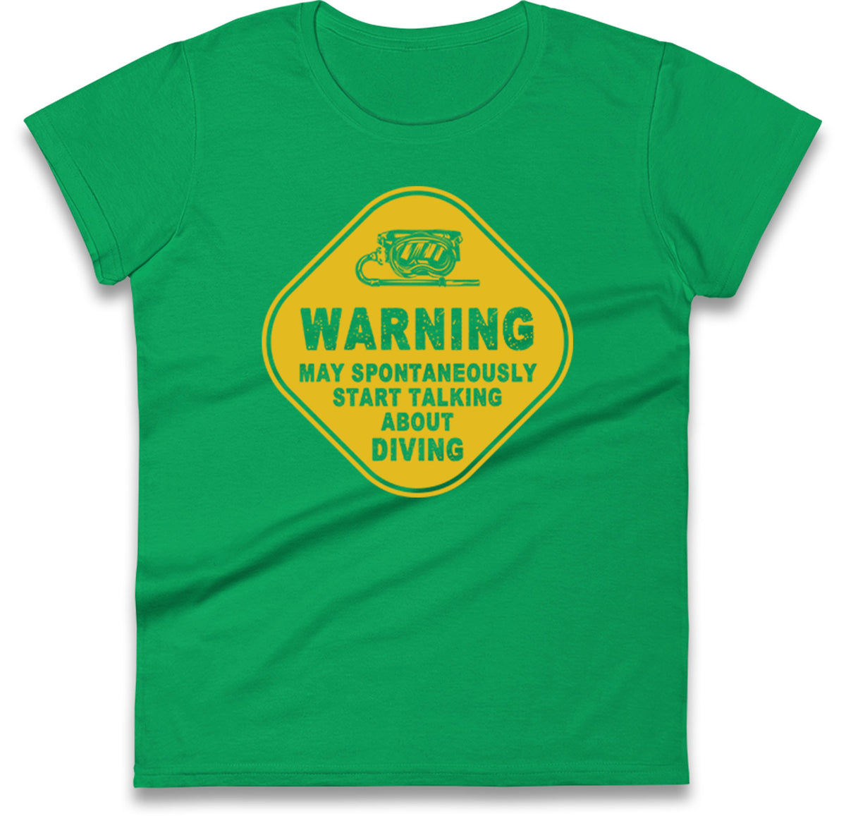 warning diving womens t shirt
