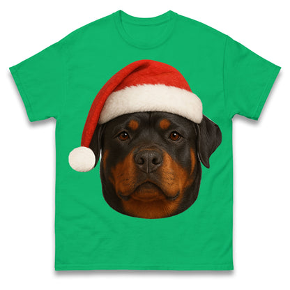 Rottweiler Face Christmas T Shirt