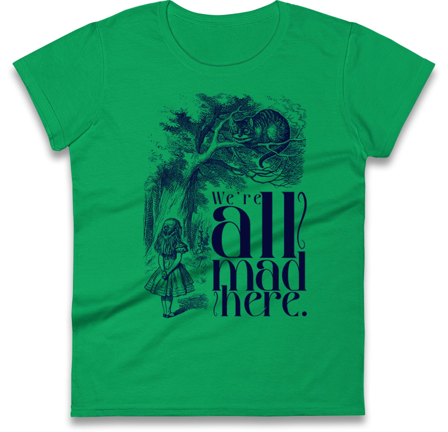 Alice And Cheshire Cat Womens T Shirt