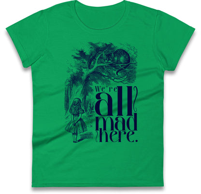 Alice And Cheshire Cat Womens T Shirt