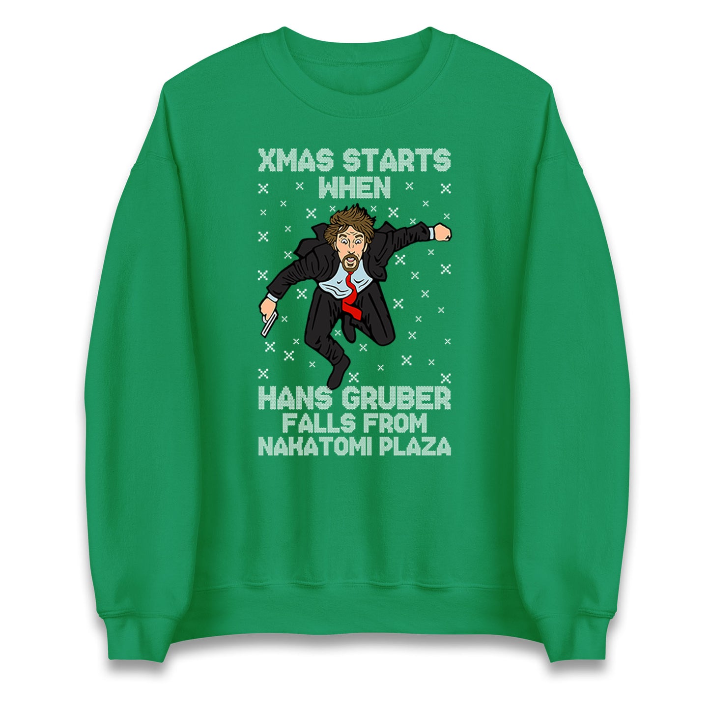 hans gruber falling sweatshirt