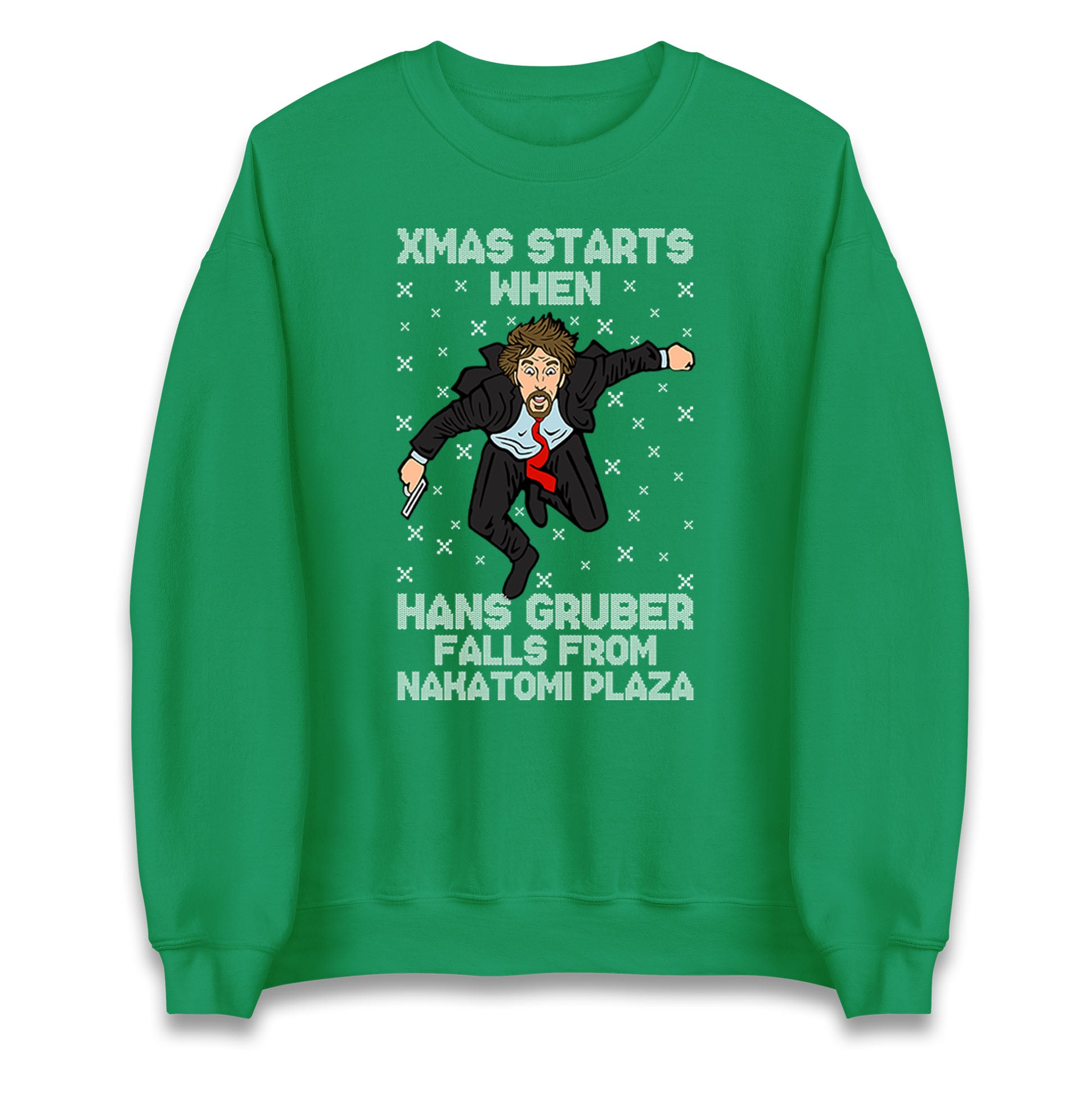hans gruber falling sweatshirt