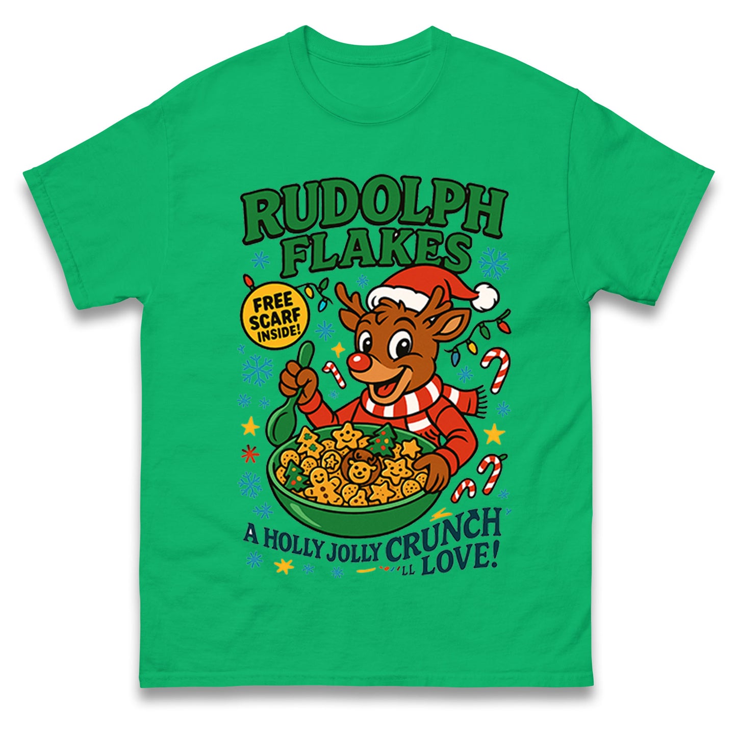 Rudolph Flakes Christmas T Shirt