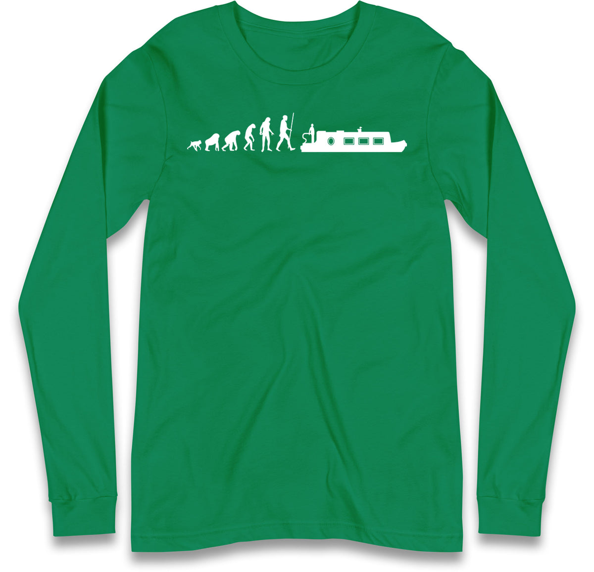 Human Evolution Canal boat Long Sleeve T Shirt