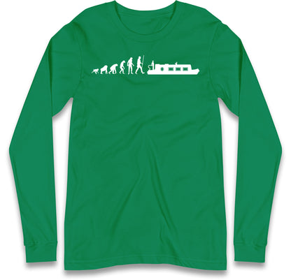 Human Evolution Canal boat Long Sleeve T Shirt