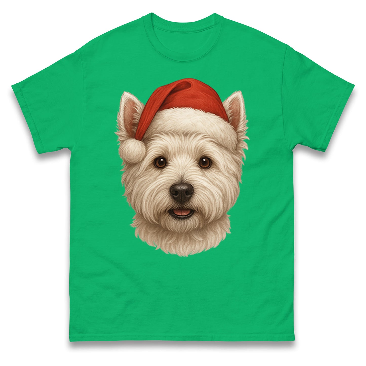 West Highland White Terrier Face Christmas T Shirt