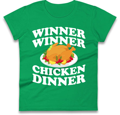 Chicken Dinner Pubg Ladies T-Shirt