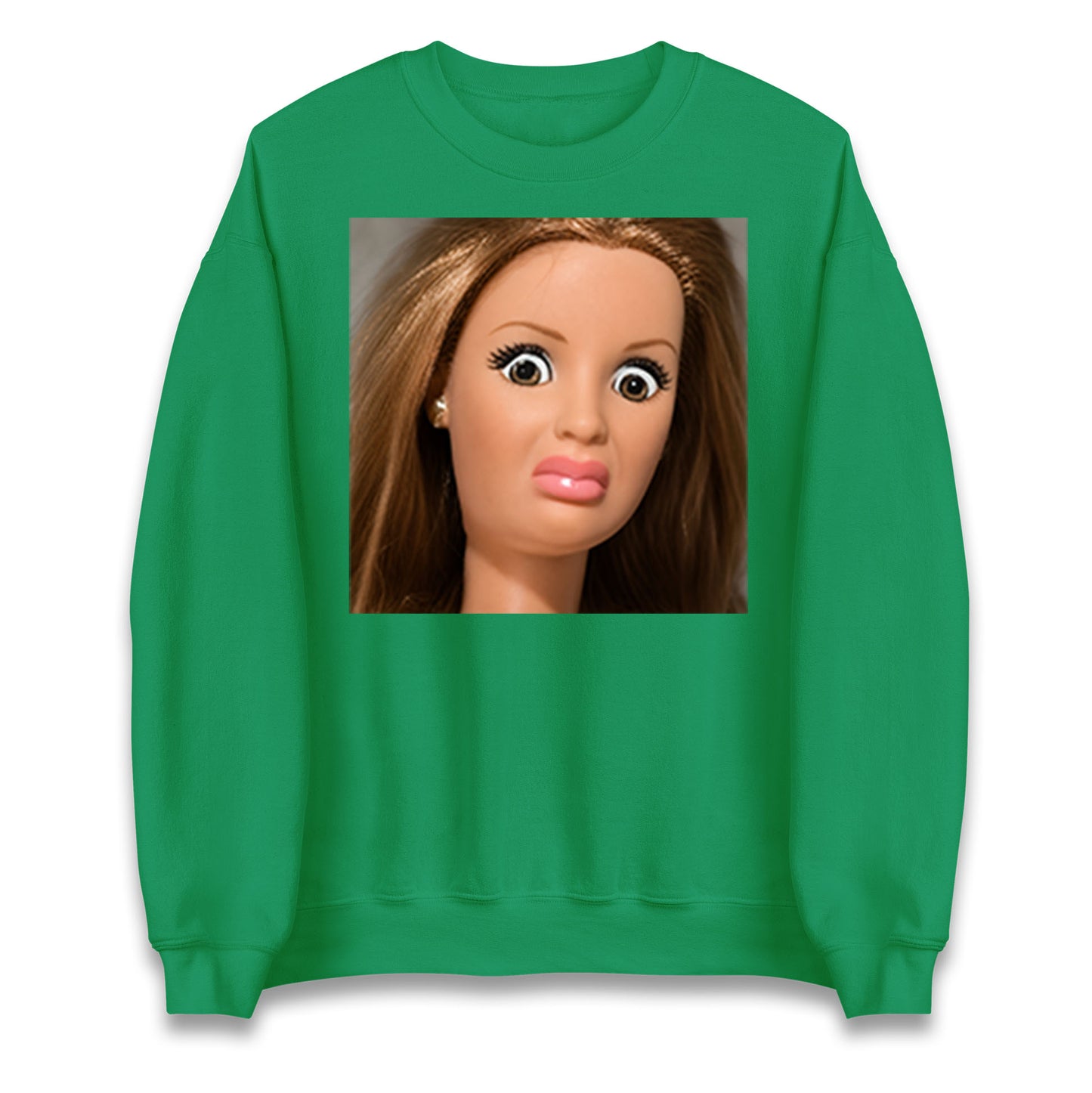 Funny Distressed Doll Face Meme Jumper