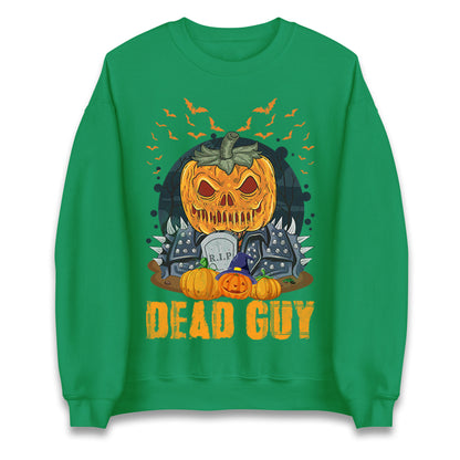 Scary Pumpkin Dead Guy Halloween Sweatshirt

