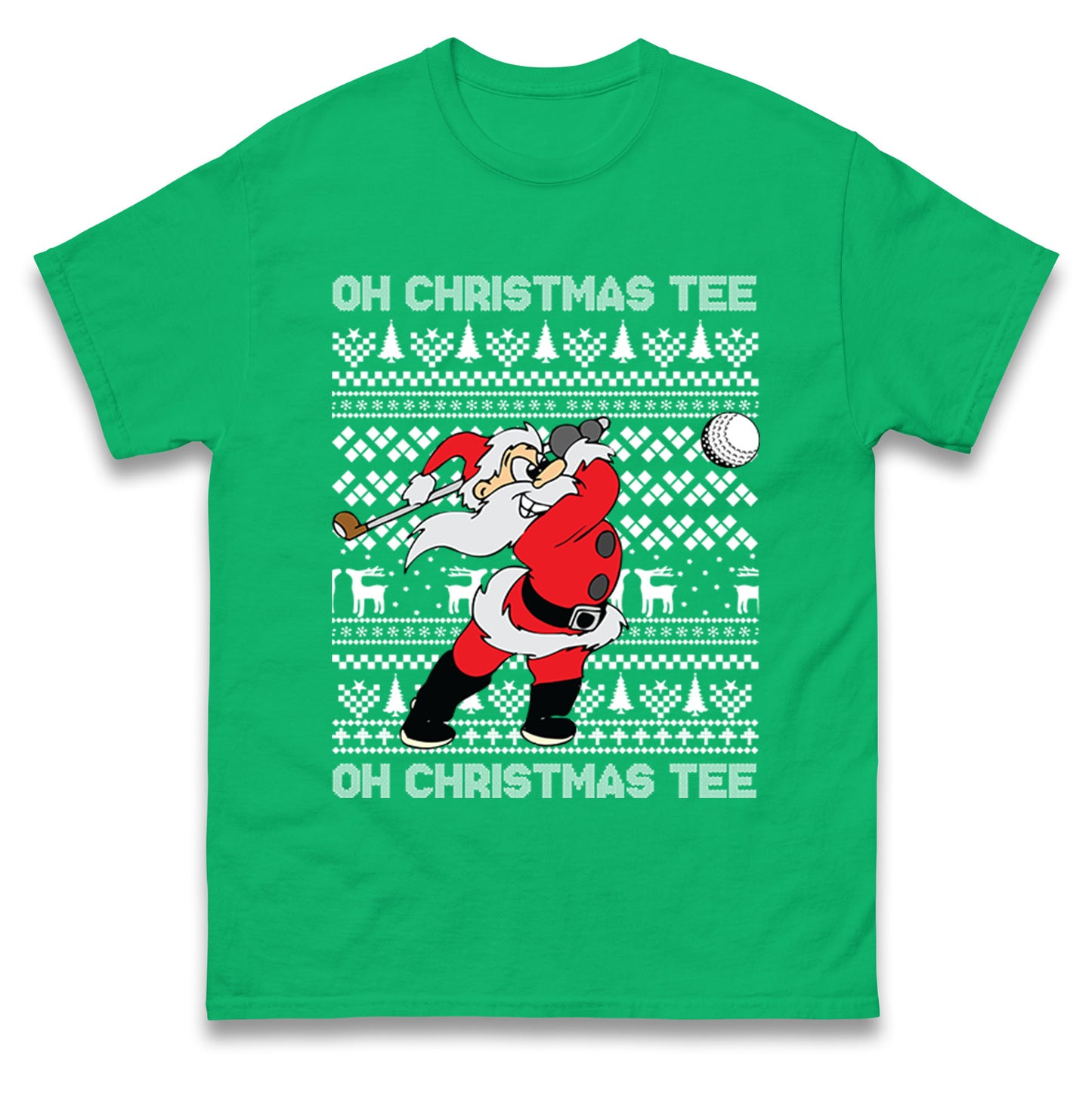 Santa Golfing Christmas T Shirt