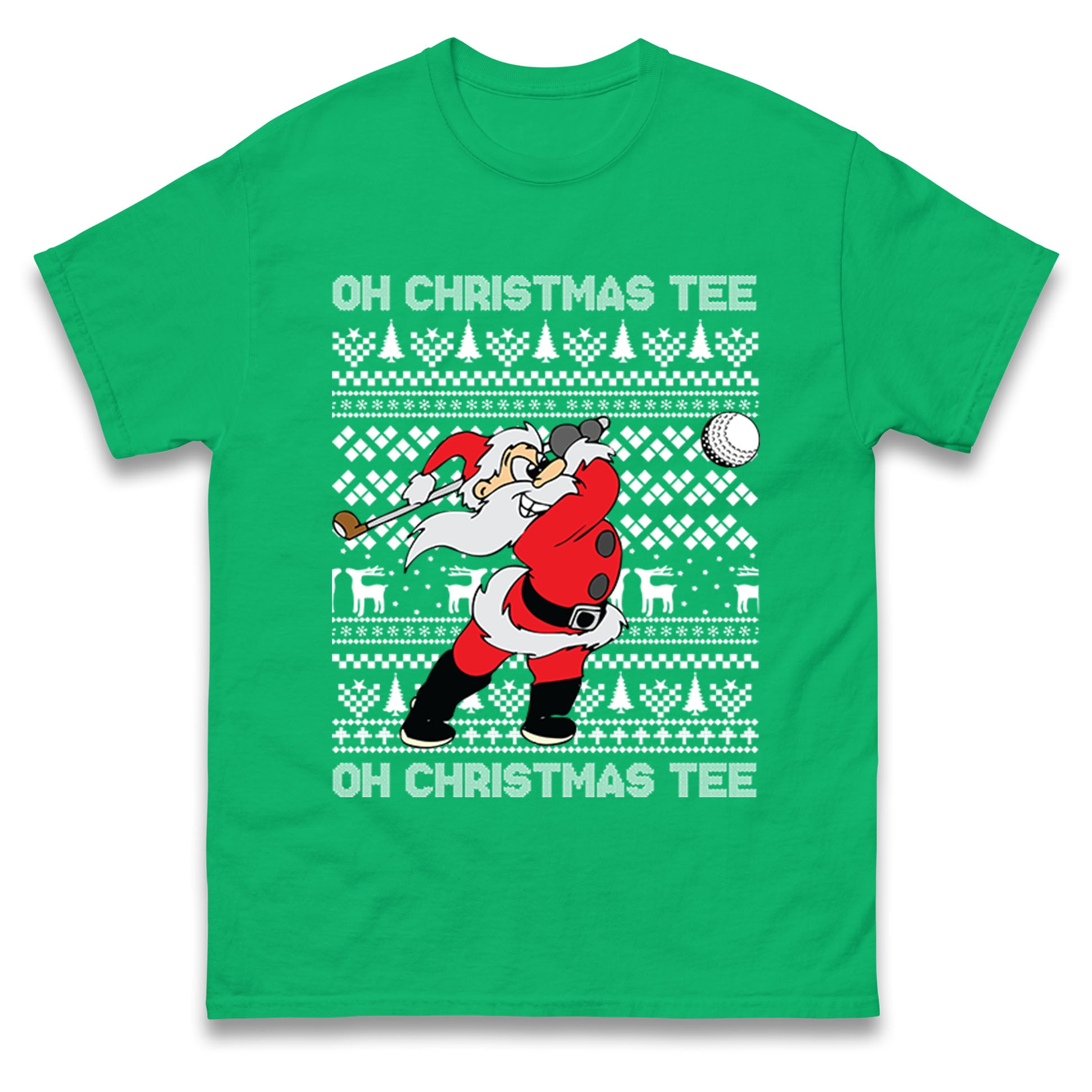 Santa Golfing Christmas T Shirt