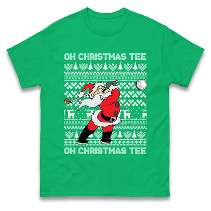 Santa Golfing Christmas T Shirt