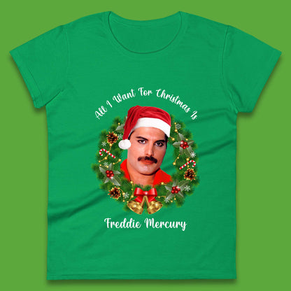 Freddie Mercury Christmas Womens T-Shirt