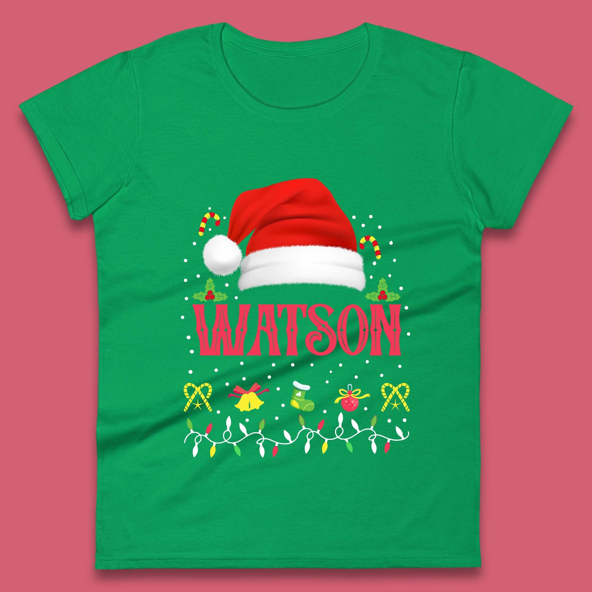 christmas santa claus hat womens t shirt