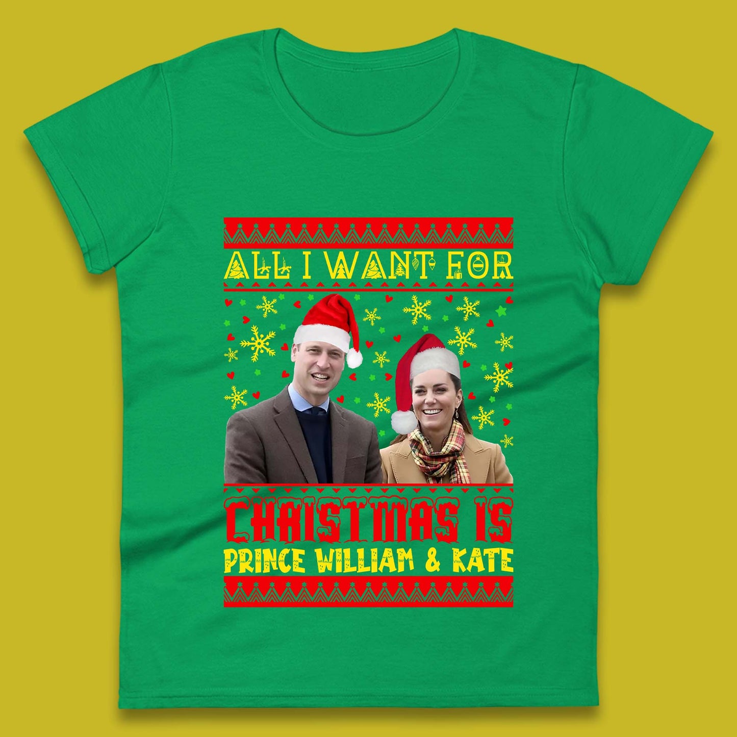 Prince William & Kate Christmas Womens T-Shirt