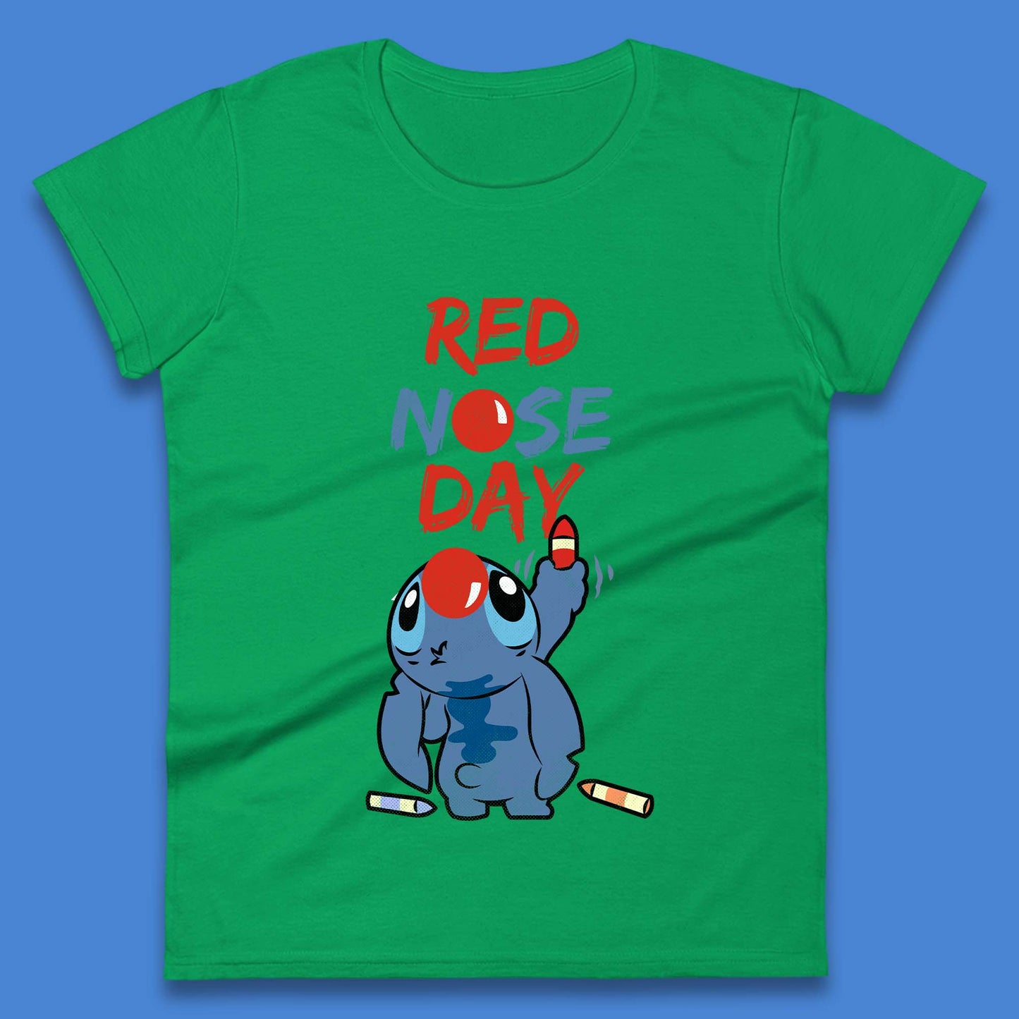 Ladies Stitch Red Nose Day T Shirt