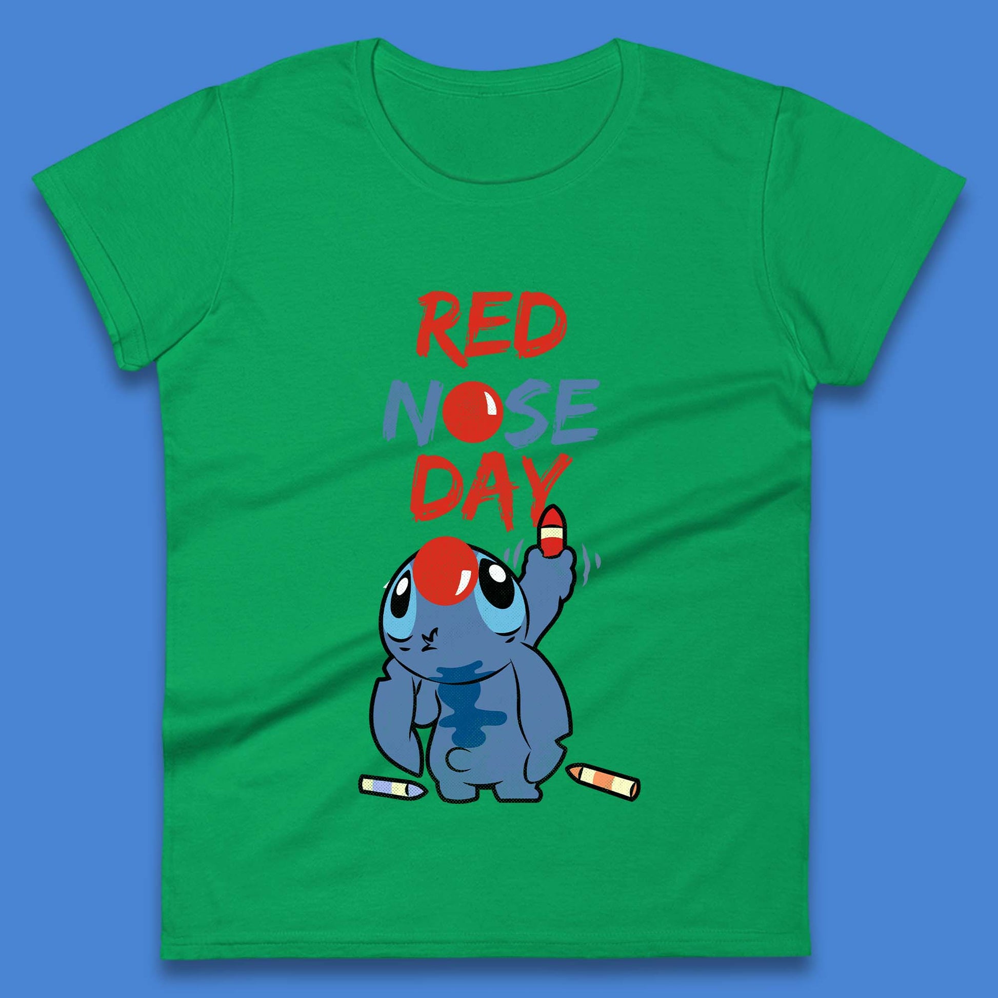 Ladies Stitch Red Nose Day T Shirt
