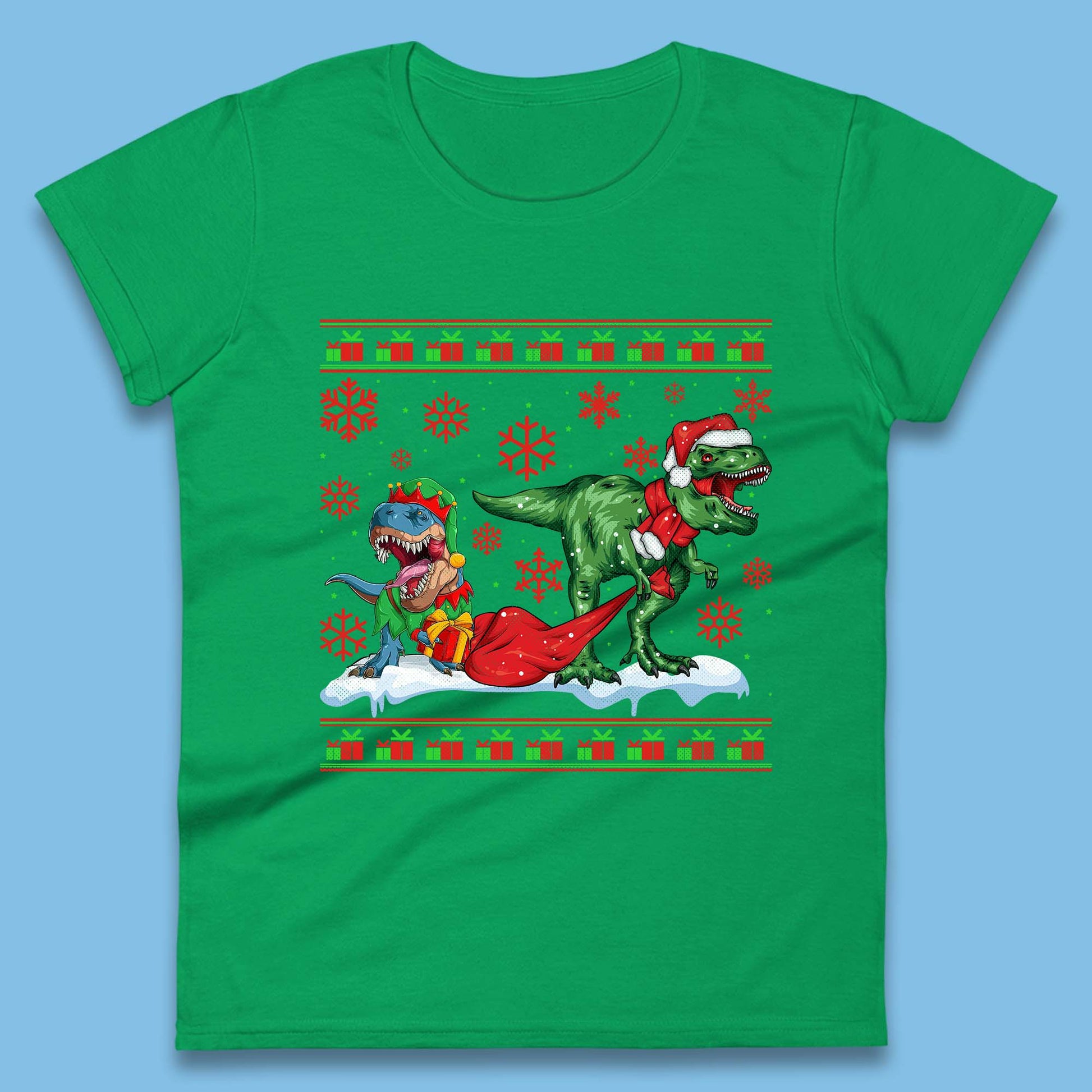 santa & elf costume womens t shirt