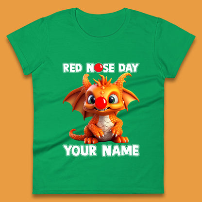 Personalised Red Nose Day Dragon Womens T-Shirt