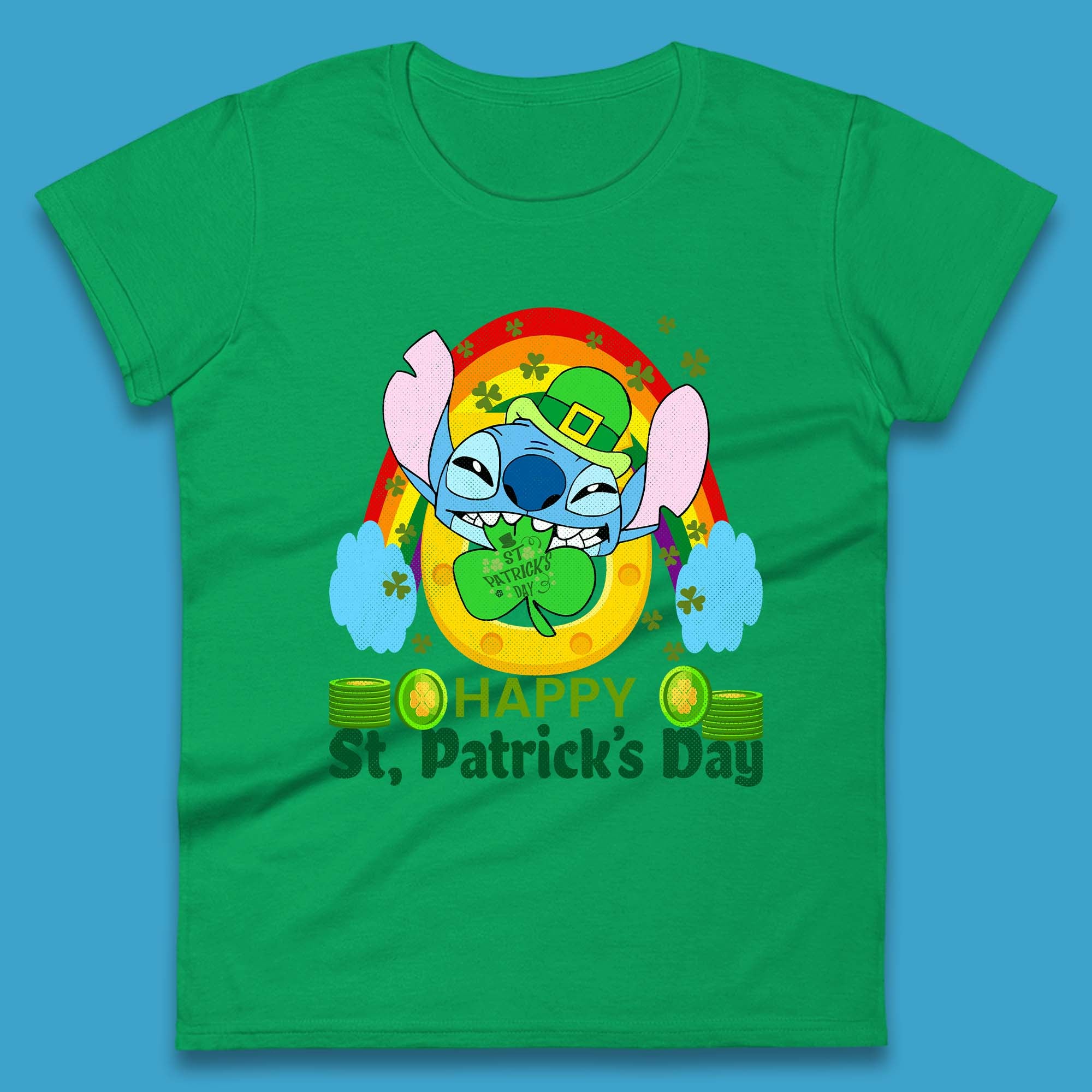 St. Patrick's Day Stitch Womens T-Shirt