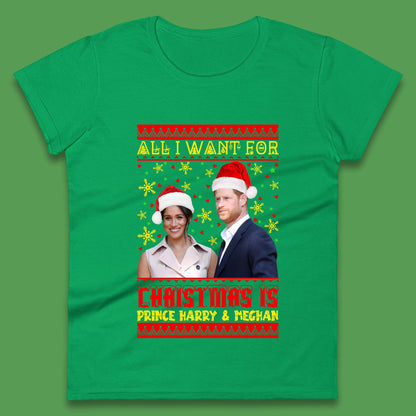 Prince Harry & Meghan Christmas Womens T-Shirt