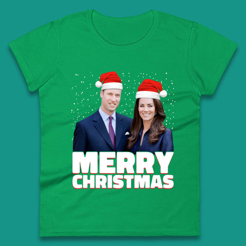 Prince William & Kate Merry Christmas Womens T-Shirt