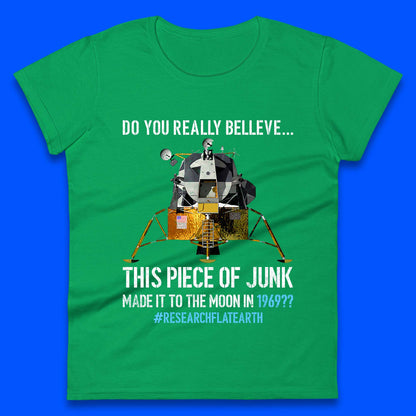 Research Flat Earth Womens T-Shirt