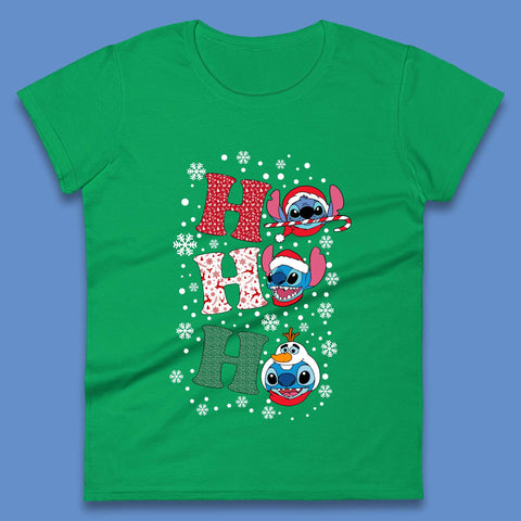 Ho Ho Ho Stitch Christmas Womens T-Shirt