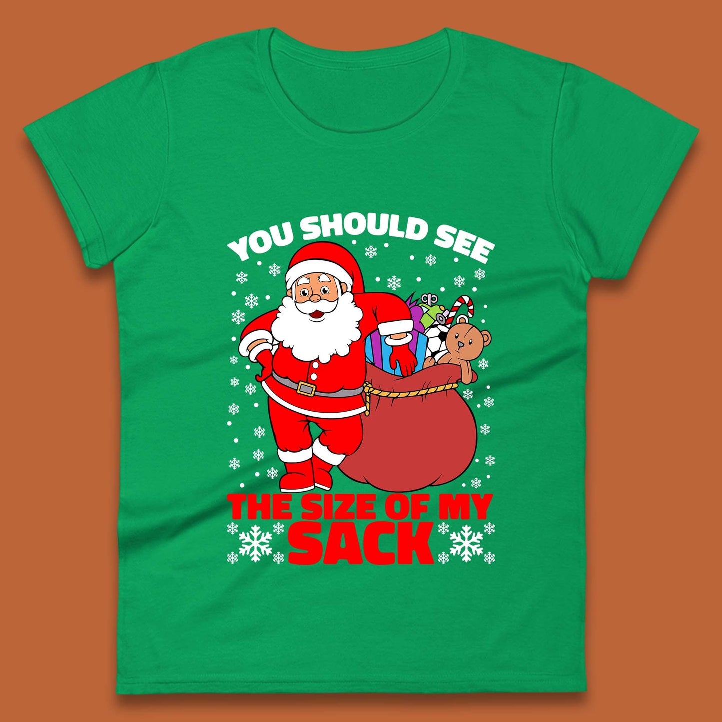 santa sack womens t shirt