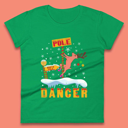 North Pole Dancer Christmas Womens T-Shirt