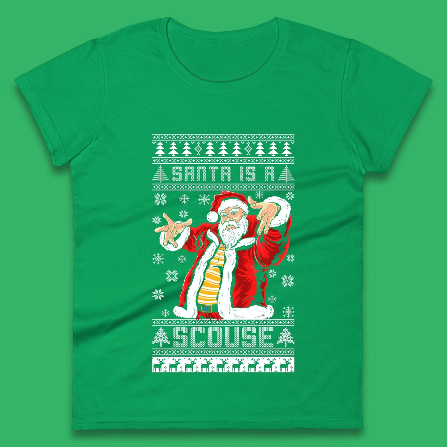 Santa Is A Scouse Christmas Womens T-Shirt