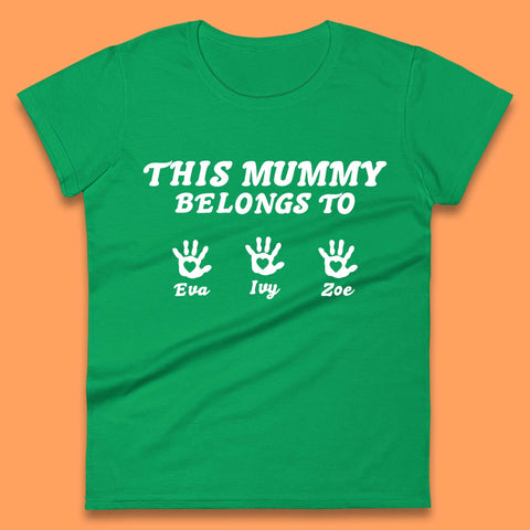 Personalised This Mummy Belongs Womens T-Shirt