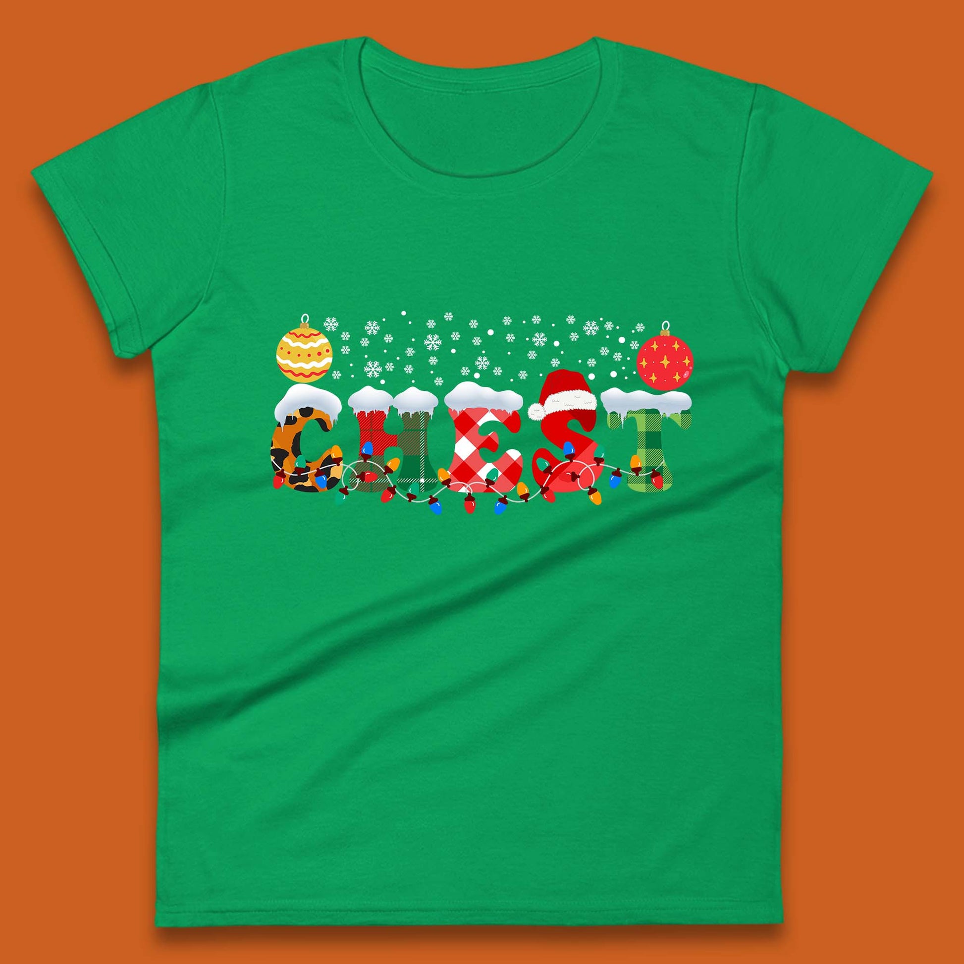 chest and nuts christmas snow winter t shirt