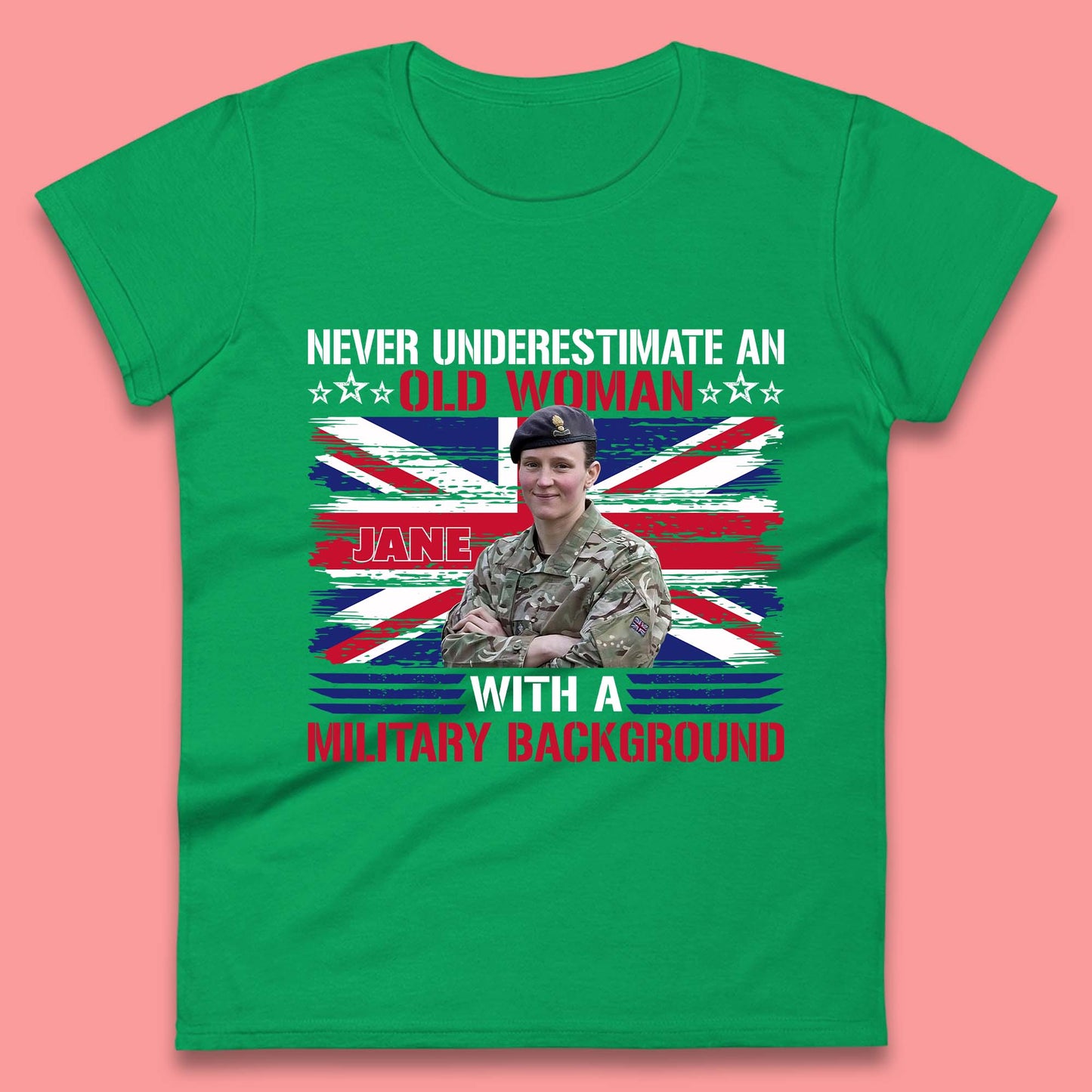 Personalised Never Underestimate An Old Woman T-Shirt