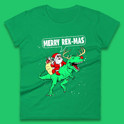 Merry Rex-Mas Christmas Womens T-Shirt