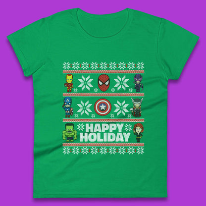 Avengers Superheroes Christmas Womens T-Shirt