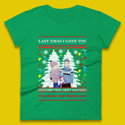 gay christmas womens t shirt