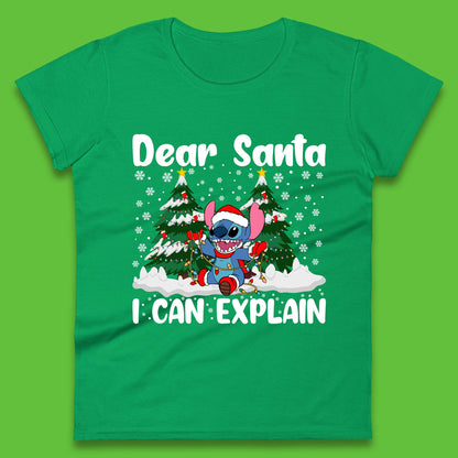 Santa Stitch Christmas Womens T-Shirt