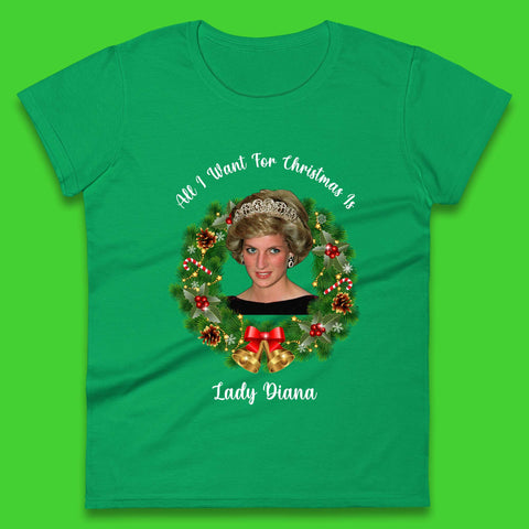 Lady Diana Christmas Womens T-Shirt