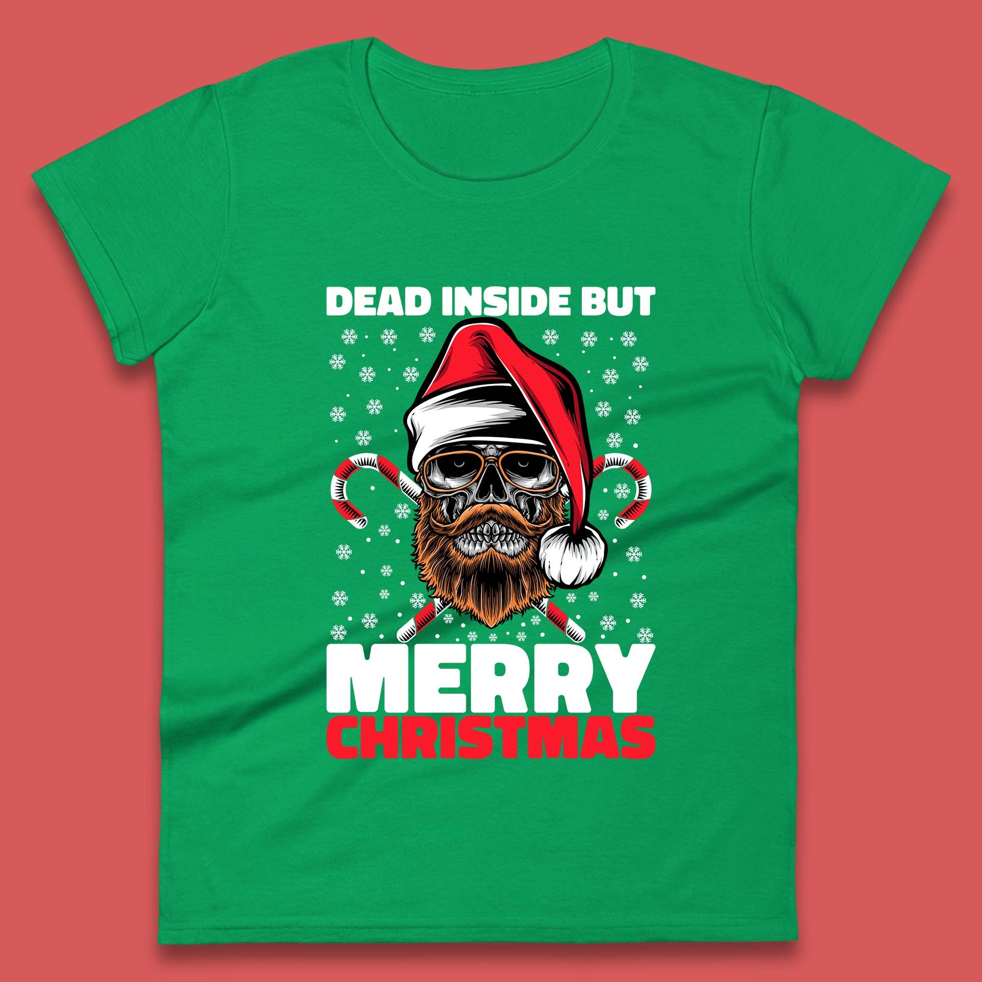 hipster skull christmas womens t shirt