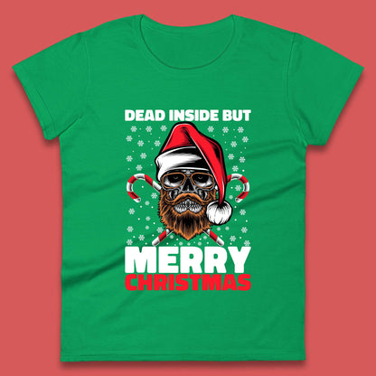 hipster skull christmas womens t shirt