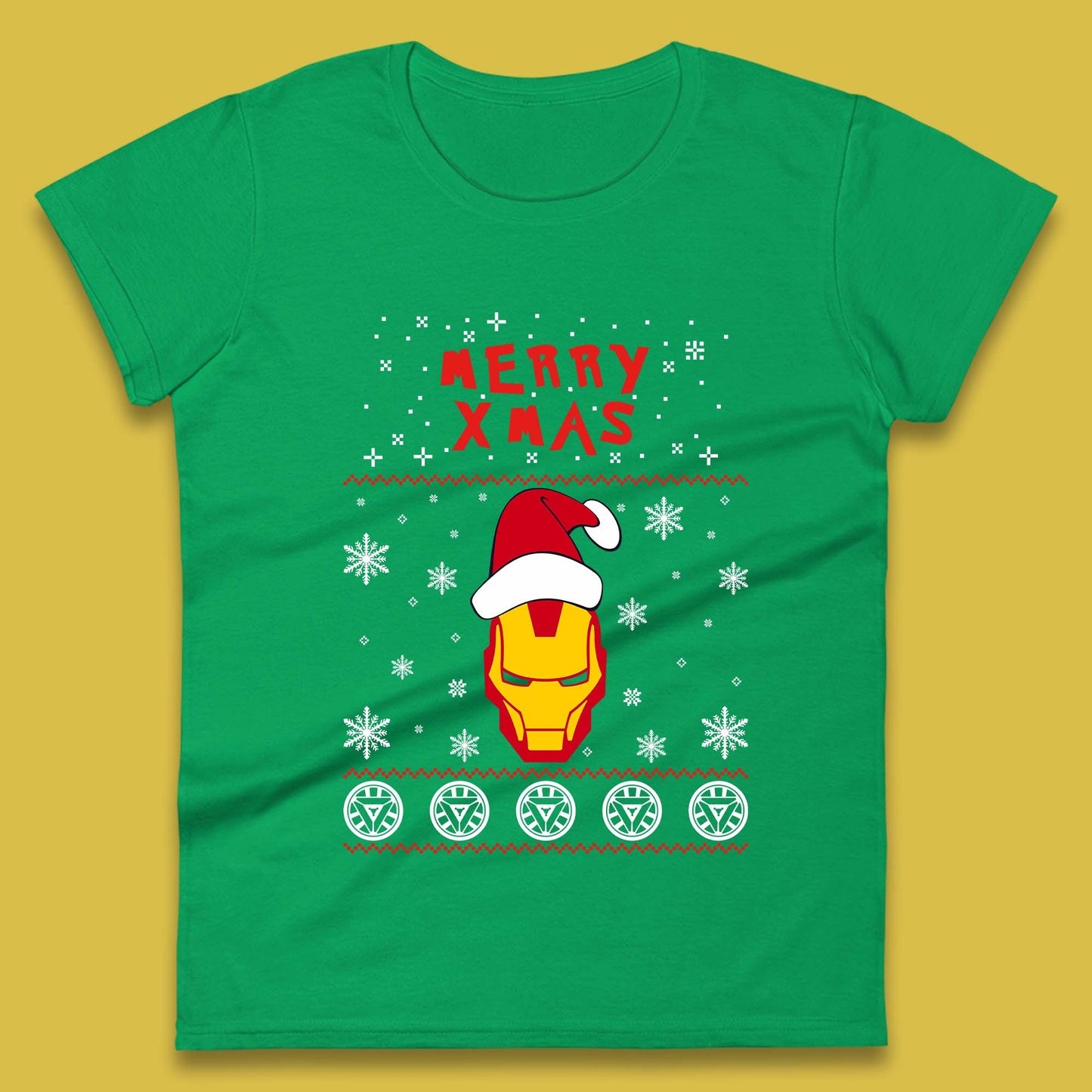 Merry Xmas Ironman Womens T-Shirt