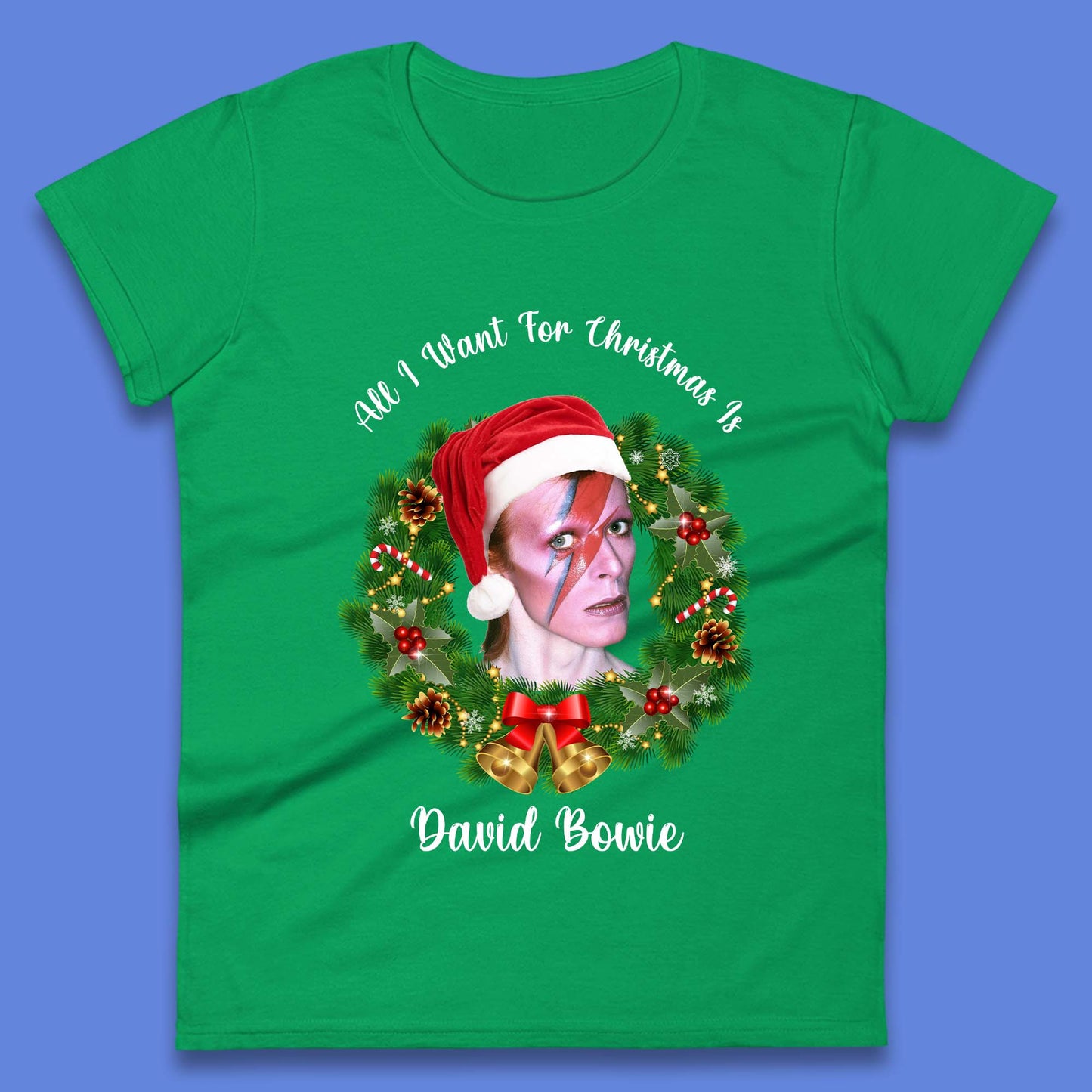 David Bowie Christmas Womens T-Shirt
