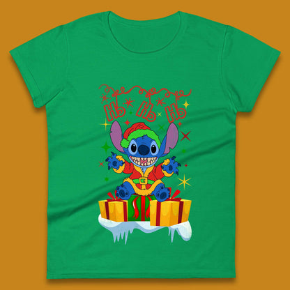 Elf Stitch Christmas Womens T-Shirt